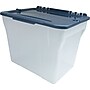 Staples® File Box with Hinged Lid, Clear/Blue, 11 3/8"H x 14 13/16"W x 10 3/4"D~#|#~s0200587_sc7