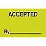 "Accepted By _______" Labels, Yellow/Black, 5" x 3", 500/Rl (DL3301)~#|#~s0226988_sc7