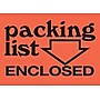 Staples® "Packing List Enclosed" Labels, Orange/Black, 4" x 3", 500/Rl~#|#~s0227042_sc7