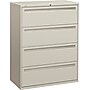 HON Brigade 700 Series H794 4-Drawer Lateral File Cabinet, Locking, Letter/Legal, Light Gray, 42" (794LL)~#|#~s0296923_sc7