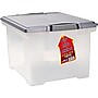 Storex Letter/Legal Portable File Tote Storage Box With Locking Handle, Clear/Silver (STX61530U01C)~#|#~s0358731_sc7