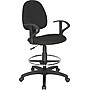 Staples® Drafting Stool with Arms, Fabric, Black, Seat: 16.3"W x 15.4"D, Back: 17.5"H~#|#~s0383897_sc7