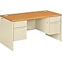HON 38000 Series 60"W Double Pedestal Desk, Harvest (HON38155CL)~#|#~s0386263_sc7