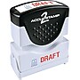 Accu-Stamp2® Two-Color Pre-Inked Shutter Message Stamp, DRAFT, 1/2" x 1-5/8" Impression, Red/Blue Ink (035542)~#|#~s0513305_sc7