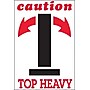 Tape Logic Caution - Top Heavy Shipping Label, 4" x 6", 500/Roll~#|#~s0537668_sc7