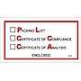Packing List Envelope, 5.5" x 10", Red Full Face, "Packing List/Cert of Compliance/Cert. of Analysis Enclosed"  (PL97)~#|#~s0537885_sc7