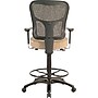 Tempur-Pedic Fabric Drafting Stool with Backrest and Footrest with Lumbar Support, Beige (TP8200-BEIGE)~#|#~s0555559_sc7
