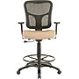 Tempur-Pedic Fabric Drafting Stool with Backrest and Footrest with Lumbar Support, Beige (TP8200-BEIGE)~#|#~s0555560_sc7