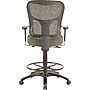 Tempur-Pedic Fabric Drafting Stool with Backrest and Footrest with Lumbar Support, Olive (TP8200-OLIVE)~#|#~s0555575_sc7