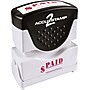 Accu-Stamp2 One-Color Pre-Inked Shutter Message Stamp, PAID, 1/2" x 1-5/8" Impression, Red Ink  (035578)~#|#~s0578030_sc7