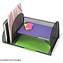 Safco® Onyx™ 3264 Mesh Desktop Organizer, Two Upright / Two Horizontal Sections, Black~#|#~s0622041_sc7