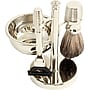 Bey-Berk Mach 3 Razor and Pure Badger Brush with Soap Dish, Silver (BB10)~#|#~s0632376_sc7