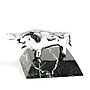 Bey-Berk Chrome Plated Zebra Marble Base Bull Paperweight (D022)~#|#~s0632744_sc7
