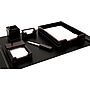 Bey-Berk 6-Piece Desk Organizer Set, Leather/Brass/Wood, Cherry Wood/Black (D2004)~#|#~s0632860_sc7