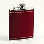Bey-Berk Stainless Steel Red Leather and White Stitch Flask, 6 oz. (FS156)~#|#~s0633065_sc7