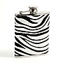 Bey-Berk Stainless Steel Zebra Pattern Flask, 6 oz (FS456)~#|#~s0633092_sc7