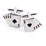 Bey-Berk Rhodium Plated Cufflinks, Four Aces (J134)~#|#~s0633151_sc7