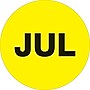 Tape Logic 2" Circle "JUL" Months of the Year Label, Fluorescent Yellow, 500/Roll~#|#~s0708018_sc7