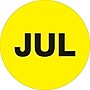Tape Logic 1" Circle "JUL" Month of the Year Labels, Fluorescent Yellow, 500/Roll~#|#~s0708022_sc7