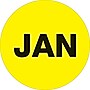 Tape Logic 1" Circle "JAN" Month of the Year Labels, Fluorescent Yellow, 500/Roll~#|#~s0708023_sc7