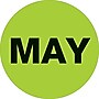 Tape Logic 2" Circle "MAY" Months of the Year Label, Fluorescent Green, 500/Roll~#|#~s0708030_sc7