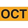 Tape Logic 3" x 2" Rectangle "OCT" Months of the Year Label, Fluorescent Orange, 500/Roll~#|#~s0708052_sc7