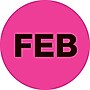 Tape Logic 2" Circle "FEB" Months of the Year Label, Fluorescent Pink, 500/Roll~#|#~s0708058_sc7