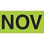 Tape Logic 6" x 3" Rectangle "NOV" Months of the Year Label, Fluorescent Green, 500/Roll~#|#~s0708086_sc7