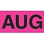 Tape Logic 3" x 2" Rectangle "AUG" Months of the Year Label, Fluorescent Pink, 500/Roll~#|#~s0708113_sc7