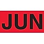 Tape Logic 6" x 3" Rectangle "JUN" Months of the Year Label, Fluorescent Red, 500/Roll~#|#~s0708117_sc7