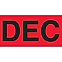 Tape Logic 3" x 2" Rectangle "DEC" Months of the Year Label, Fluorescent Red, 500/Roll~#|#~s0708119_sc7