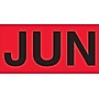 Tape Logic 3" x 2" Rectangle "JUN" Months of the Year Label, Fluorescent Red, 500/Roll~#|#~s0708163_sc7