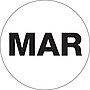Tape Logic 1" Circle "MAR" Month of the Year Labels, White, 500/Roll~#|#~s0708541_sc7