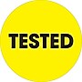 Tape Logic 2" Circle "Tested" Inventory Label, Fluorescent Yellow, 500/Roll~#|#~s0708788_sc7