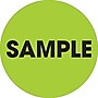 Tape Logic 2" Circle "Sample" Label, Fluorescent Green, 500/Roll~#|#~s0708863_sc7