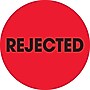 Tape Logic 2" Circle "Rejected" Label, Fluorescent Red, 500/Roll~#|#~s0708864_sc7