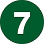 Tape Logic 1" Circle "7" Number Label, Dark Green, 500/Roll~#|#~s0709039_sc7
