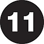 Tape Logic 1" Circle "11" Number Label, Black, 500/Roll~#|#~s0709252_sc7