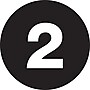 Tape Logic 2" Circle "2" Number Label, Black, 500/Roll~#|#~s0709271_sc7