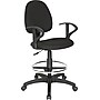 Staples® Drafting Stool with Arms, Fabric, Black, Seat: 16.3"W x 15.4"D, Back: 17.5"H~#|#~s0718478_sc7