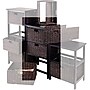 Winsome Omaha Composite Wood Storage Rack With 3 Foldable Corn Husk Baskets, Black (20317)~#|#~s0730493_sc7