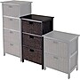 Winsome Omaha Composite Wood Storage Rack With 3 Foldable Corn Husk Baskets, Black (20317)~#|#~s0730494_sc7