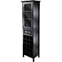 Winsome Burgundy 66.85" x 18.11" x 12.99" Wood 15-Bottle Wine Cabinet, Black (20667)~#|#~s0730517_sc7