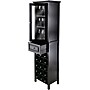 Winsome Burgundy 66.85" x 18.11" x 12.99" Wood 15-Bottle Wine Cabinet, Black (20667)~#|#~s0730518_sc7
