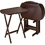 Winsome 25 3/4" x 23 3/4" x 15 3/4" MDF Top/ Wood 5-Piece Oversize Oblong TV Table Set, Antique Walnut~#|#~s0731146_sc7