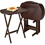 Winsome 25 3/4" x 23 3/4" x 15 3/4" MDF Top/ Wood 5-Piece Oversize Oblong TV Table Set, Antique Walnut~#|#~s0731147_sc7