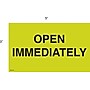 Decker Tape "Open Immediately" Label, 3" x 5", 500/Roll (DL2744C)~#|#~s0750779_sc7