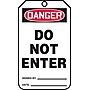 Accuform 5 3/4" x 3 1/4" PF-Cardstock Safety Tag "DANGER DO NOT ENTER", Red/Black On White, 25/Pack (MDT187CTP)~#|#~s0784650_sc7