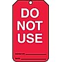 Accuform 5 3/4" x 3 1/4" PF-Cardstock Status Tags "DO NOT..", White/Black On Red, 25/Pack (MGT219CTP)~#|#~s0784683_sc7