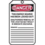 Accuform 5 3/4" x 3 1/4" PF-Cardstock Lockout Tag "DANGER DO NOT START", Red/Black On White, 25/Pack (MLT403CTP)~#|#~s0784691_sc7